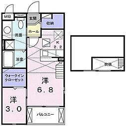 サニーヒルズ岡台2 1LDKの間取図画像