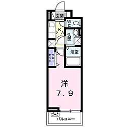 アライブジュネス 1Kの間取図画像
