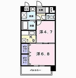 プラシードカーサ 2Kの間取図画像