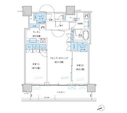 パークシティ柏の葉キャンパスザ・ゲートタワーイースト 2LDKの間取図画像