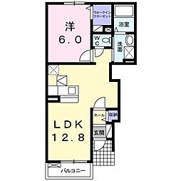 メゾンエクセルE 1LDKの間取図画像