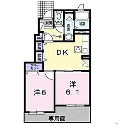 ハッピーステージ2 2DKの間取図画像