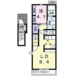 ザ・フォーチュン　Ｂ 2階1LDKの間取り