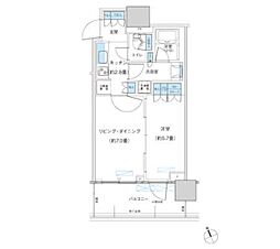パークシティ柏の葉キャンパスザ・ゲートタワーイースト 1DKの間取図画像