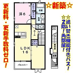 ノーヴァトワーレF 1LDKの間取図画像