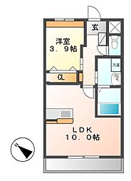 つくばエクスプレス つくば駅 徒歩28分の賃貸マンション 3階1LDKの間取り