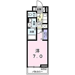 パルシャス二の宮 1Kの間取図画像