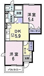 間取図画像 2DK