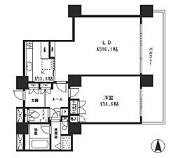 東京メトロ有楽町線 月島駅 徒歩7分の賃貸マンション 18階1LDKの間取り