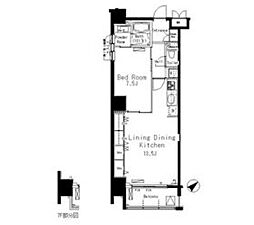 JR京葉線 八丁堀駅 徒歩3分の賃貸マンション 9階1LDKの間取り