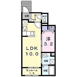 豊橋鉄道渥美線 小池駅 徒歩23分の賃貸アパート 1階1LDKの間取り