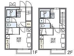 レオパレスサンハート 1Kの間取図画像