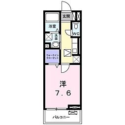 オーキッド 1Kの間取図画像