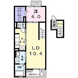 JR東海道・山陽本線 摂津富田駅 徒歩20分の賃貸マンション 4階1LDKの間取り