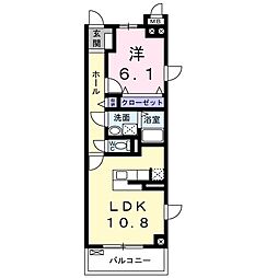 アクアパレス 7階1LDKの間取り