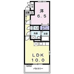 Ｋ−ｓｏｆｉａ．Ｓ 2階1LDKの間取り