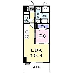 アンドーバーテラス識名 9階1LDKの間取り