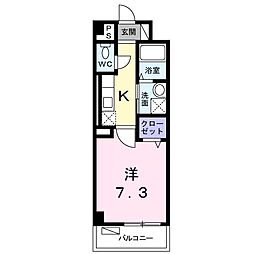 メゾン　デ　ラプラス 3階1Kの間取り