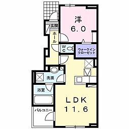 グレイス　Ｍ−Ａ 1階1LDKの間取り