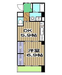 ベル・アビタシオン 1DKの間取図画像