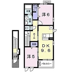 JR福知山線 福知山駅 バス9分 『矢見所』下車 徒歩7分の賃貸アパート 2階2DKの間取り