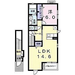 JR山陰本線 福知山駅 バス10分 ＪＲバス『土師新町』下車 徒歩4分の賃貸アパート 2階1LDKの間取り