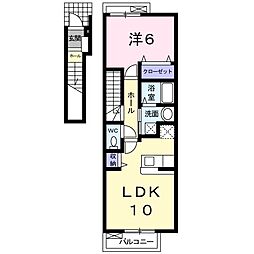 アビタシオン 1LDKの間取図画像