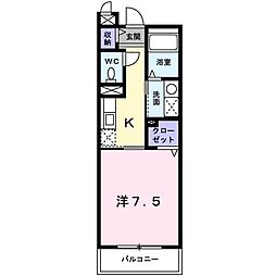 プラティーク 1Kの間取図画像