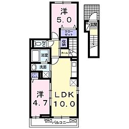アルドーレブラン 2LDKの間取図画像