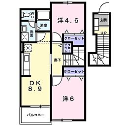 アタゴ・パインヒルズ 2DKの間取図画像