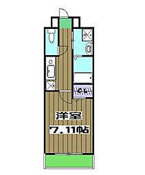 ベリエ太秦 1Kの間取図画像