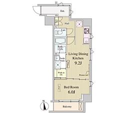 ＳＫ−ＯＮＥ市ヶ谷 204 2階1LDKの間取り