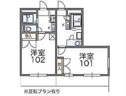レオパレス綾園 1Kの間取図画像