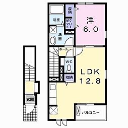 ドリームハイツA 1LDKの間取図画像
