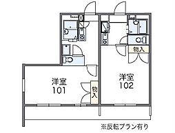 レオパレスエヌエス 1Kの間取図画像