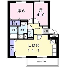 スリーサーティM 2LDKの間取図画像
