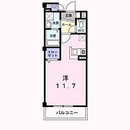 シャンテクレール 3階ワンルームの間取り