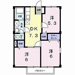 アンプルール稲田 1階3DKの間取り