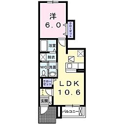 JR水戸線 下館駅 徒歩31分の賃貸アパート 1階1LDKの間取り