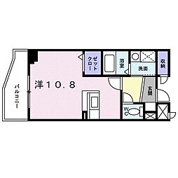 つくばエクスプレス 南流山駅 徒歩1分の賃貸マンション 10階ワンルームの間取り