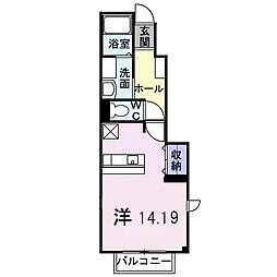 フローラルハイツ3 ワンルームの間取図画像