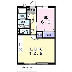 Ｗｉｎｇ　Ａ 2階1LDKの間取り