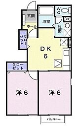 メゾン・ウエスト 2DKの間取図画像