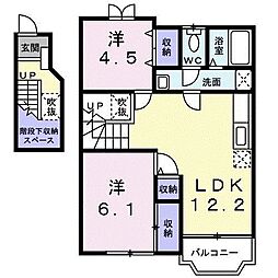 スプリング・ウインド 2階2LDKの間取り