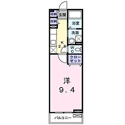 京成松戸線 元山駅 徒歩3分の賃貸アパート 2階1Kの間取り