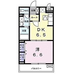 Osaka Metro今里筋線 井高野駅 徒歩11分の賃貸アパート 1階1DKの間取り