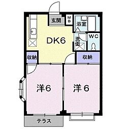 エルディムさの 2DKの間取図画像