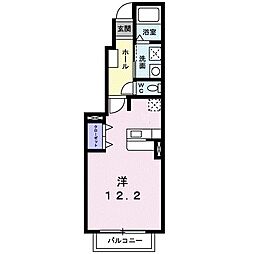 カーサ松原 ワンルームの間取図画像