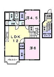 ルイメゾンA 2LDKの間取図画像