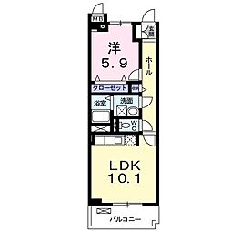 サンフィールド2 1LDKの間取図画像
